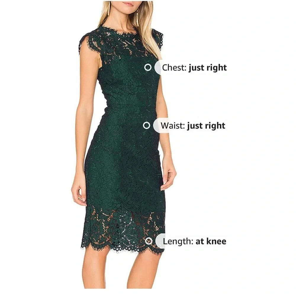 Women's Sleeveless Lace Floral Dress Crew Neck - Picture 5 of 16